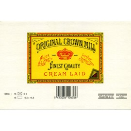 Original Crown Mill C6 Classic Line Texture Laid Card and Envelope - White (Pack of 15)