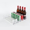 Drink Organizer for Fridge with Dual-Tier Guardrails – Adjustable Refrigerator