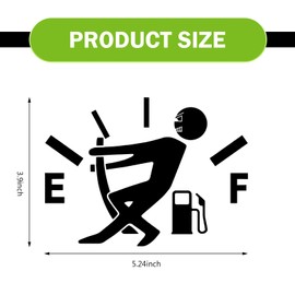 MOXRUQ Funny Fuel Tank Stickers, Vinyl Gas Tank Decal, Reflective Fuel Lid Decals, Self-Adhesive Fuel Gauge Empty Stickers, Auto Fuel Tank Cover Sticker, Universal Funny Signs Decal for Cars (Black)