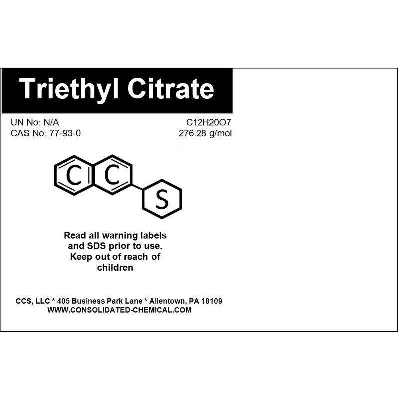 Triethyl Citrate Aroma/Flavor/Fragrance Compound High Purity - New Tamper-Evident Sealed