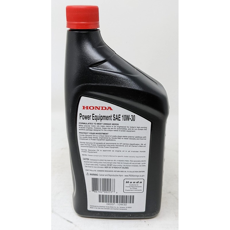 Honda 08207-10W30 (Pack of 4) Engine Oil Quart and Fuel