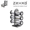 Zevro Powder Coated Metal Magnetic Spice Stand 6 Canisters, Silver/