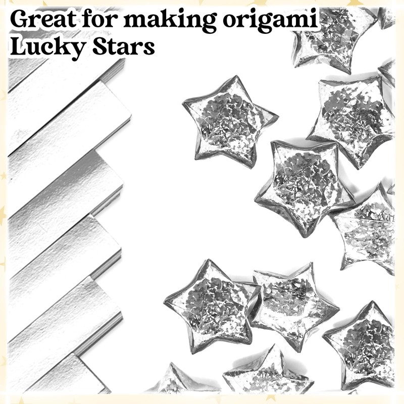 Kigeli 1000 Sheets Paper Strips Foil Star Glitter Origami Stars