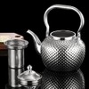 SANQIAHOME 2000ml Stainless Steel Teapot with Infuser for Induction/Gas Silver