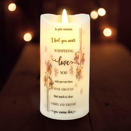 Skywin in Loving Memorial Candles for Deceased (Quite Moments) - 5.9 x 2.7 in LED Flameless Candles,Remembrance Candle for Loss, Memorial Candles for Loss of Loved Ones,Sympathy Candles Memorial Gift