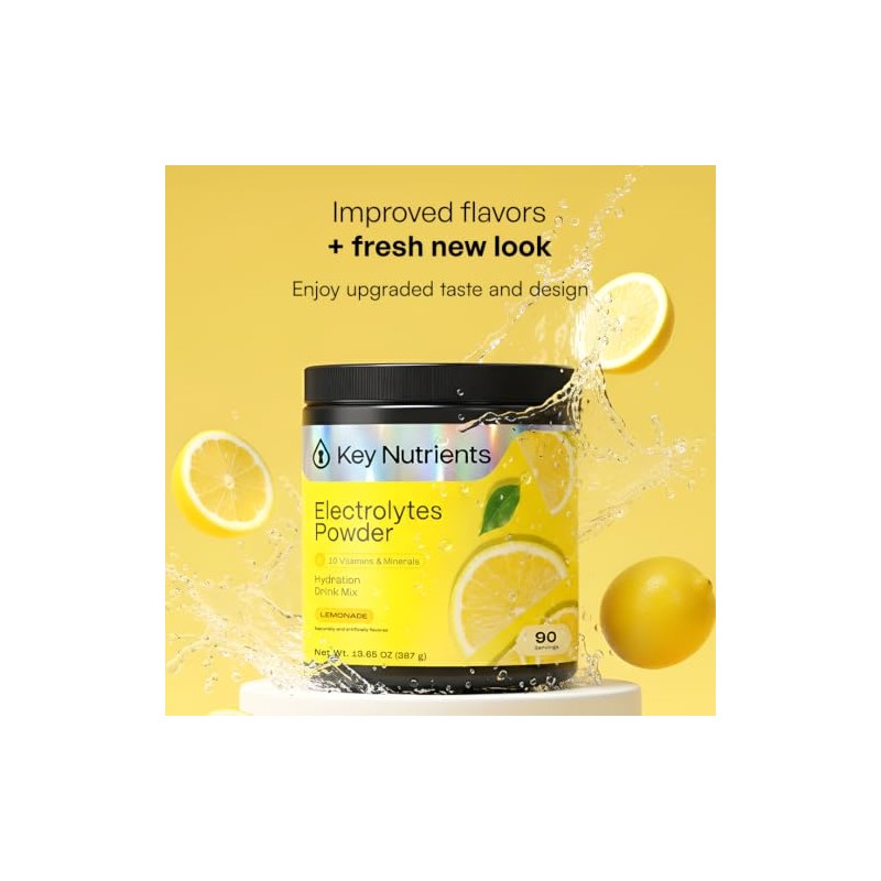 Keynutrients Electrolitos Polvo Limonada Cero Calorías Rosa Porciones Paquetes Viaje
