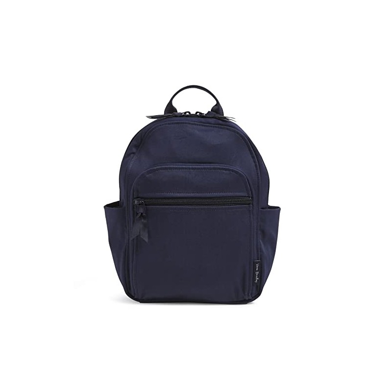 Vera Bradley Women's Small Recycled Cotton Bookbag Backpack, Classic Navy