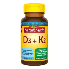Nature Made - Vitamina D3 + K2 Nature Made Salud Osea 30 Capsulas - Top Quality