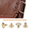 sourcing map 100set Round Flat Head Screws Buttons 5/16" Metal