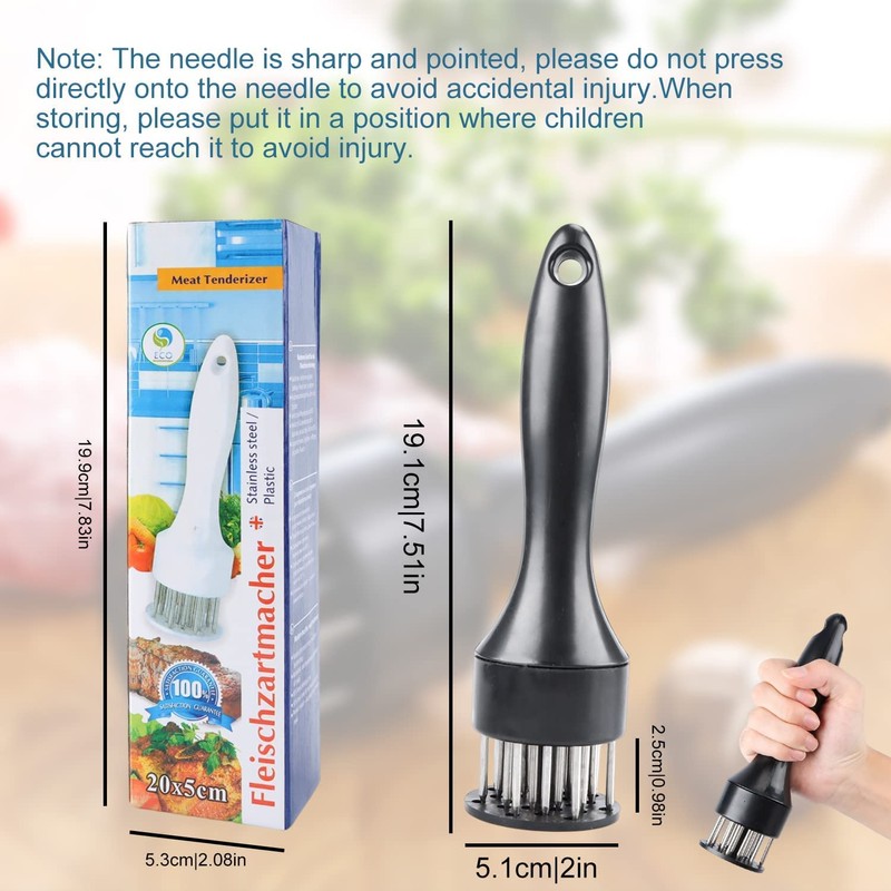 Byffoer Fleischhammer, Fleischklopfer Edelstahl Fleischzartmacher, Manueller Steakhammer Professionelle Nadel Fleisch