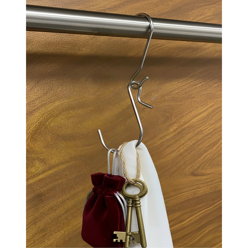 LJY 10-Pack Polished Metal Clip Type Hanging Hooks, Holds up