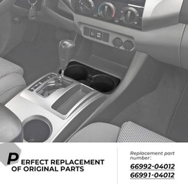 1 Par de Subconjuntos de Portavasos, KIMISS 6699104012 Bandeja de Inserción de Copa de Consola Central Antideslizante Izquierda Derecha para Tacoma 2005 a 2017 Solo Asiento de Cubo