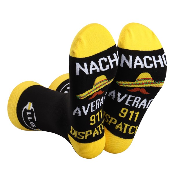 BDPWSS Unisex-Adult Nacho 911 Dispatcher Socks (2 Pack, Size 4-13,