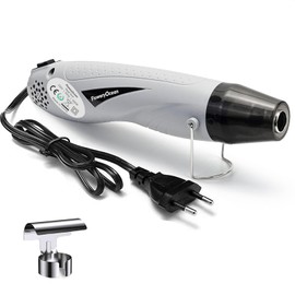 FloweryOcean 350 W Mini Heat Gun, 2 Temperature Settings 392°F/662°F Hot Air Dryer, for Craft Embossing, Heat Shrink Tubing, Epoxy Resin, Heated Shrinking, Ink Drying, CE Approval, Grey-02