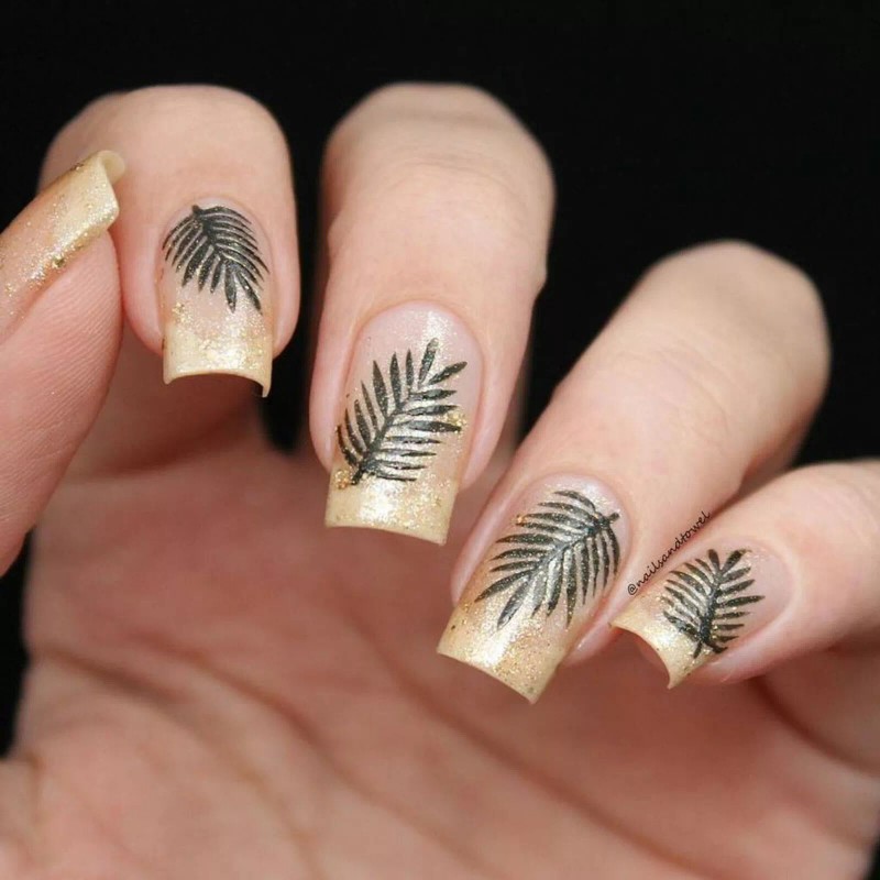 Whats Up Nails Palm Leaf Stencils for Nails, Nail Stickers,
