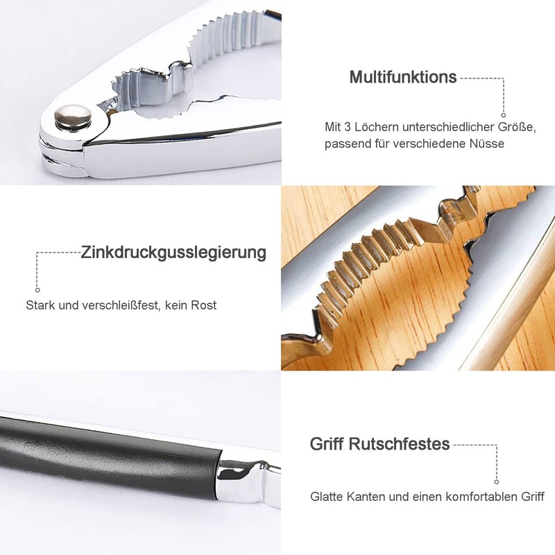 thirei Nutcracker walnuts, zinc die-cast stainless steel with walnut needles,