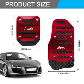 HQRNYP - 3 fundas antideslizantes para pedal de coche, cubierta de pedal de freno, protector de almohadilla de freno automático de aleación de aluminio, kit de protector de pie acelerador de