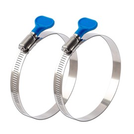 ISPINNER 2pcs 3 Inch Key-Type 304 Stainless Steel Worm Gear Hose Clamps, Adjustable Size Range 60-80mm Clamps for Dryer Vent, Dust Collector and Automotive