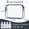 COSHAYSOO 2Pcs Clear Tsa Approved Toiletry Bag Quart Size for