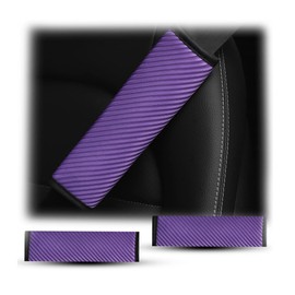 CGEAMDY 2Pcs Auto Seat Belt Cover, Breathable Seatbelt Shoulder Harness Pads Strap Helps Protect Your Neck, for a More Comfortable Driving, Car Accessories Compatible with Adults Youth Kids(Purple)