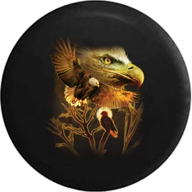 Spare Tire Cover American Golden Eagle in The Moonlight (Fits: SUVs Camper Accessories RV Accessories Size 32 Inch
