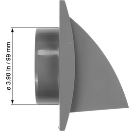4" Inch Gray Plastic Vent Cover Grille - Non-Return Air Supply - Easy to service - Exhaust Hood - Protective Flap - Backdraft Damper - Dryer Vent Kit
