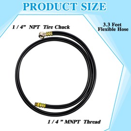 LEIFIDE 2 Pcs Air Tank Repair Kit 3.3 Feet Air Tank Hose Assembly Kit Portable Carry Parts for Replacement and Repair(Black)