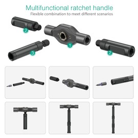 ORIA Ratchet Screwdriver Set, 42 in 1 Magnetic Screwdriver Set, Repair Tool Kit with DIY Rotatable Ratchet Handle, 40 PCS Precision Bits, Storage Case for Home Appliances, Grey