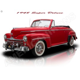 1948 Ford Super DeLuxe Convertible New Metal Sign: Fully Restored