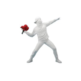 Taxually Sculpture Decoration, Sculptures Banksy Flower Thrower Statue Model Modern Ornaments Figure Stable for Desktop, Table, Living Room, Bedroom