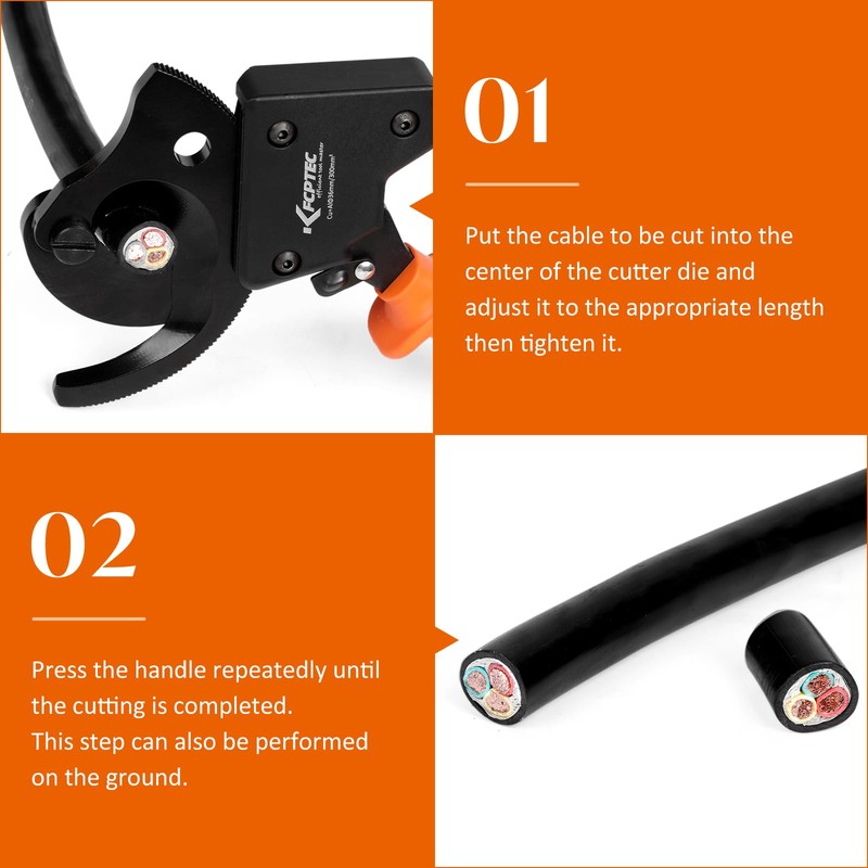 KF CPTEC Cable Cutters - Ratchet Wire Cutter for Aluminum,