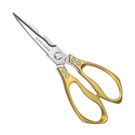 M METERXITY Kitchen Scissors, 9" Multi-Purpose Stainless Steel Heavy Kitchen Shears for Food/Poultry/Pizza/Herb, Shape Cooking Scissors Dishwasher Safe [Gold Tone]