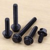 1/4-20 x 1 Black Flanged Hex Head Bolts Screws, 304