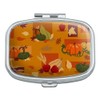 Fall Autumn Harvest Pumpkin and Squash Pattern Rectangle Pill Case