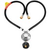 JEASOM 2 feet y-Splitter 2 Hose Propane Regulator, Low Pressure