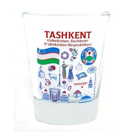 Tashkent Uzbekistan Landmarks and Icons Collage Shot Glass