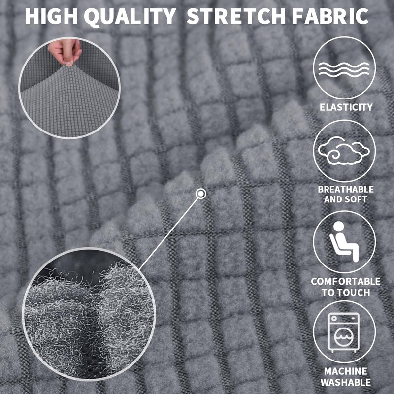 JIVINER High Stretch Couch Covers for 3 Cushion Couch 1-Piece