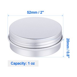 30 Pack Tin Cans Screw Top Round Metal Lip Balm Tins Containers with Lids (1oz)