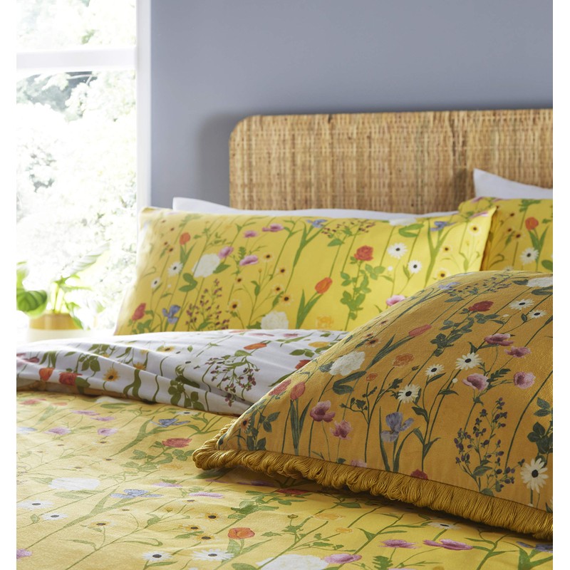 furn. Fleura Cushion Cover, Polyester, Ochre, 50 x 50cm