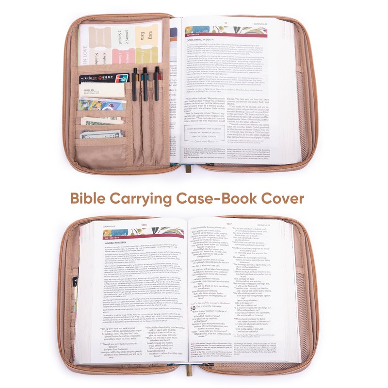 PU Leather Bible Cover - Debossed Bible Case - Carrier