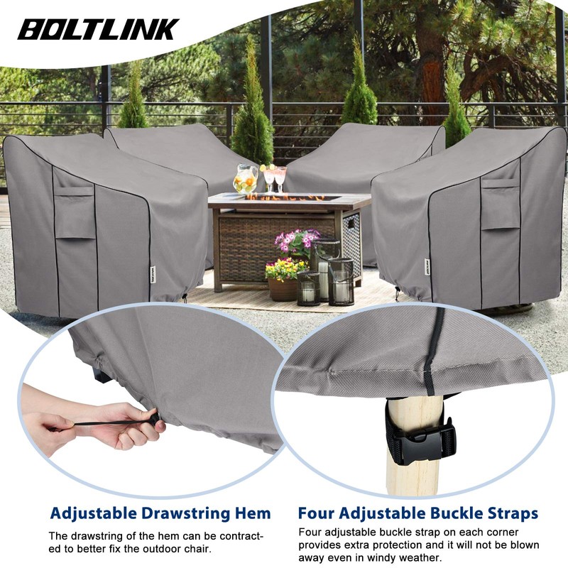 BOLTLINK Patio Chair Covers Waterproof, Heavy Duty Outdoor Furniture Covers
