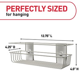 Command Shower Caddy Matte Black with Water Resistant Command Strips, Bathroom Organizer, Holds up to 6.5 lbs, 1 Count (Pack of 1)