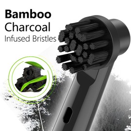 BUKURII Replacement Brush Heads Compatible with Oral B Electric Toothbrushes, 8 Count, Black, Bamboo Charcoal Infused Bristles Fit for Pro Series 100 500 1000 1500 2000 2500 3000