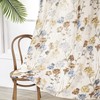 MYSKY HOME Linen Curtains for Living Room Floral Patterned Semi