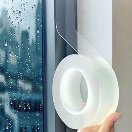 Transparent Window Weather Sealing Tape,2 Inch x 33 ft Clear Window Insulation Seal Tape,Adhesive Weather Stripping Window Seal,Window Insulation Tape for Sealing Gaps and Cracks,Windows and Doors