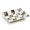 MACKENZIE-CHILDS Capiz Soap Dish, Decorative Soap Holder, Black-and-White Courtly Check