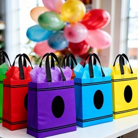 TaoBary 48 Pcs Back to School Teacher Gift Bags Bulk Crayon Goodie Bags