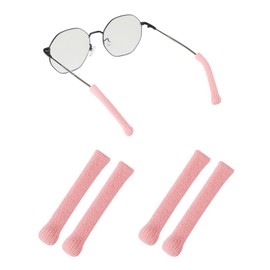 Omnful Upgrade Soft Knitting Cotton Glasses Ear Cushion, Eyeglasses Temple Tips Sleeve Retainer, Anti-Slip Elastic Eyeglasses Ear Grips for Glasses Sunglasses- Eye glasses Ear Cushions (2pairs Pink)