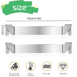 HIDOSNG 2pcs Spatula Holder for Blackstone Griddle, Stainless Steel Griddle Spatula Holder Clip on Edge BBQ Spatula Rack Griddle Accessories Compatible with Camp Chef Royal Gourmet and Others (Silver)