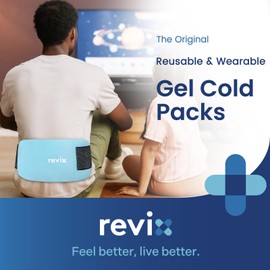 REVIX Gel Ice Packs Reusable 14" x 7" – 2 Packs Flexible Cold Compress with Strap for Back, Shoulder, Hip, Thigh – Extra Large Ice Pack for Everyday Recovery & Cooling Relief